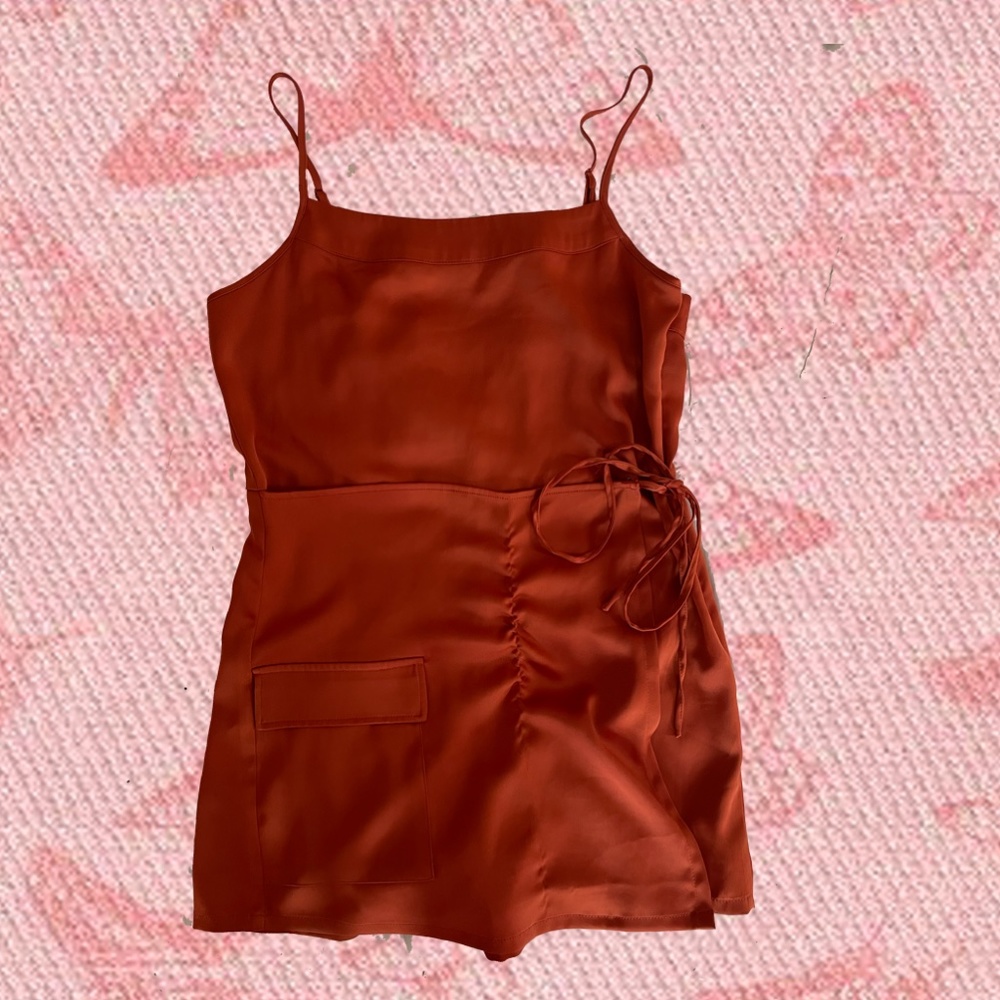 Urban Outfitters Orange Semi Formal Romper Dress